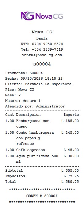 Precuenta impresa desde la cotización